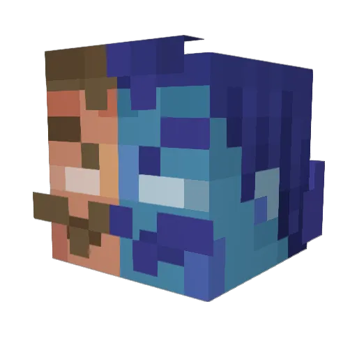 TU41KA Minecraft avatar head, 3D render