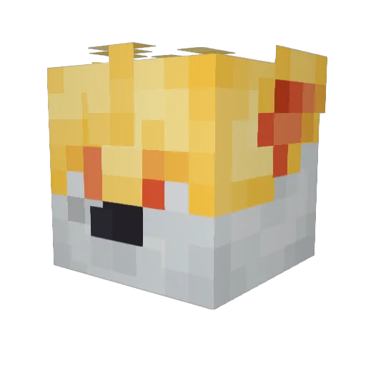TUF_ Minecraft avatar head, 3D render
