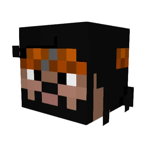 TUOZ Minecraft avatar head, 3D render