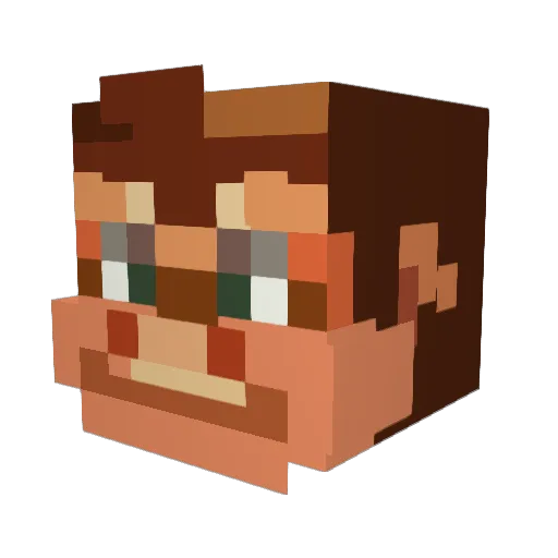 TURBOJACKED Minecraft avatar head, 3D render