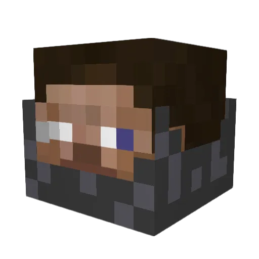 TUSHONKA Minecraft avatar head, 3D render