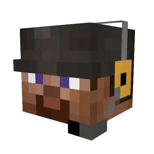 TUZAR Minecraft avatar head, 3D render