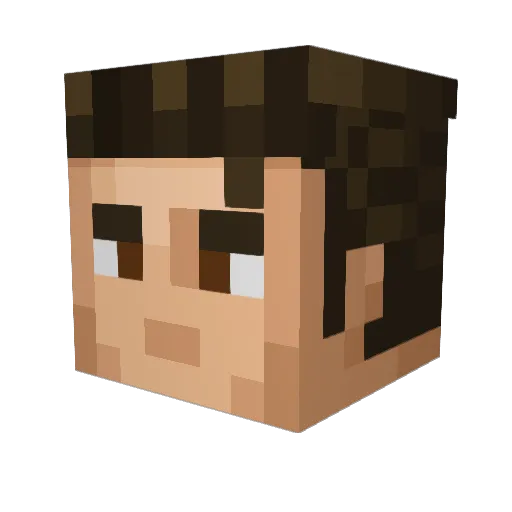 TV2A Minecraft avatar head, 3D render