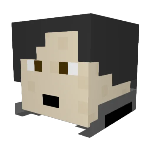 TVHZB Minecraft avatar head, 3D render