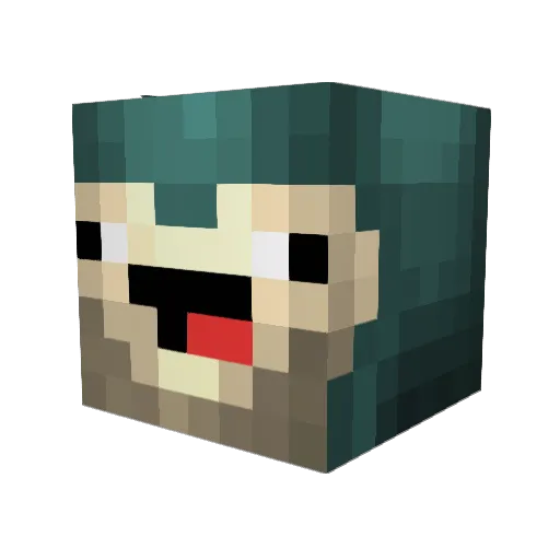 TVMovieMakers Minecraft avatar head, 3D render