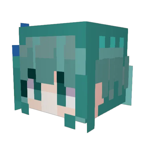 TWBuli Minecraft avatar head, 3D render