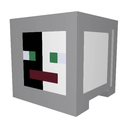TWELER Minecraft avatar head, 3D render