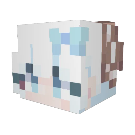 TWMQAQ Minecraft avatar head, 3D render