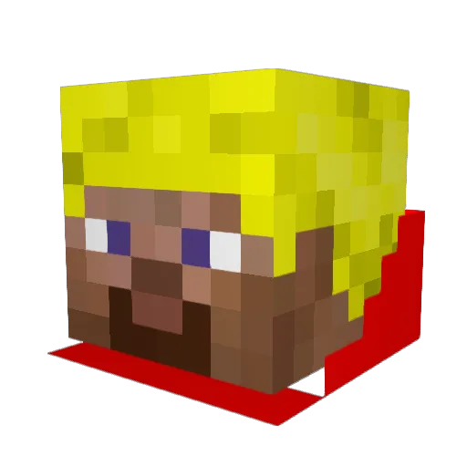 TWNcrusher Minecraft avatar head, 3D render