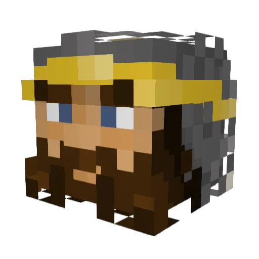 TWTBear Minecraft avatar head, 3D render