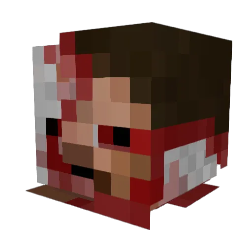 TW_NEET Minecraft avatar head, 3D render