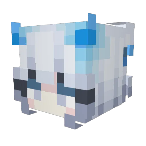 TWdQWQb Minecraft avatar head, 3D render
