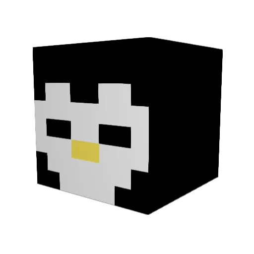 TXPengu Minecraft avatar head, 3D render