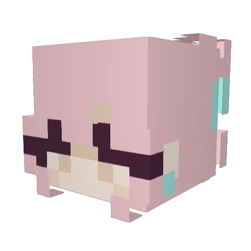 TX_Chan Minecraft avatar head, 3D render