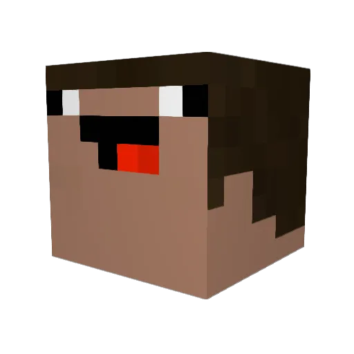 TYVT Minecraft avatar head, 3D render