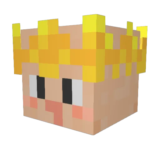 T_MoChen Minecraft avatar head, 3D render