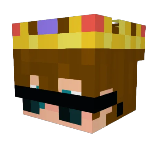 T_rapper Minecraft avatar head, 3D render