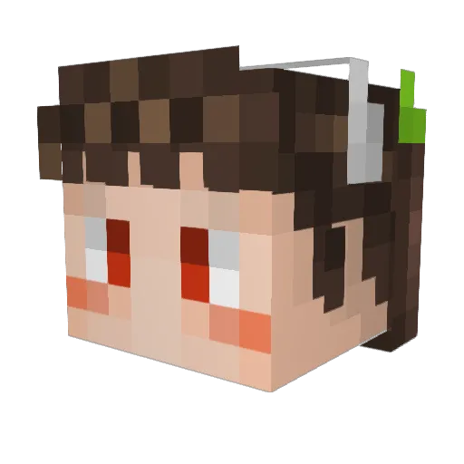Ta2Boo Minecraft avatar head, 3D render