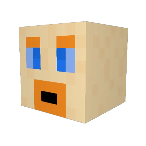 TaChoc Minecraft avatar head, 3D render
