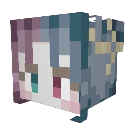 TaElKa Minecraft avatar head, 3D render