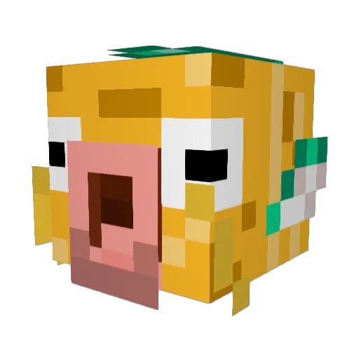 Taaaan Minecraft avatar head, 3D render