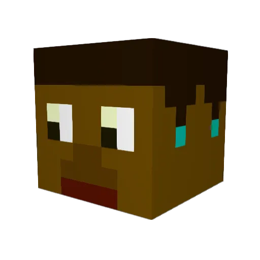 Tabbiecraft Minecraft avatar head, 3D render