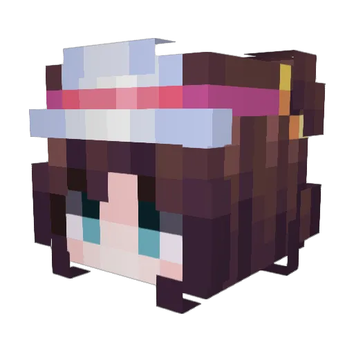 Tabbiya Minecraft avatar head, 3D render