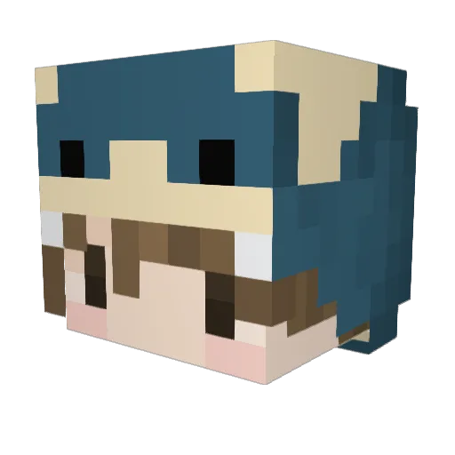 Tabui Minecraft avatar head, 3D render