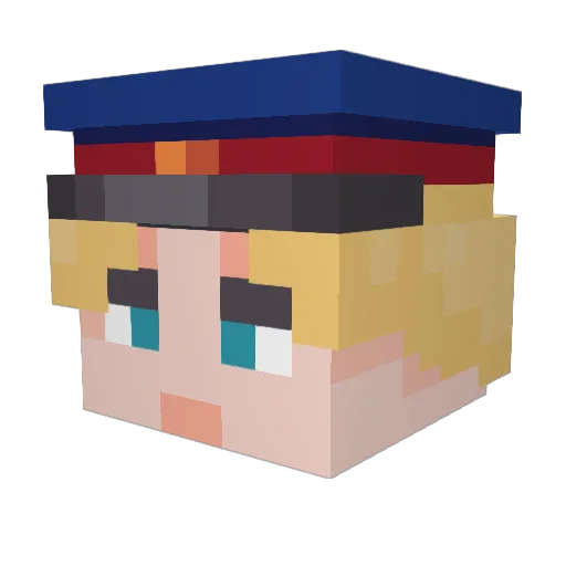Taburetq Minecraft avatar head, 3D render