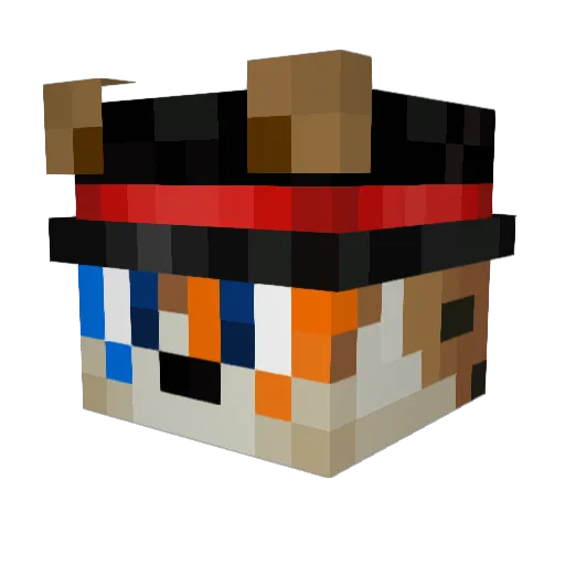 Tabyo Minecraft avatar head, 3D render
