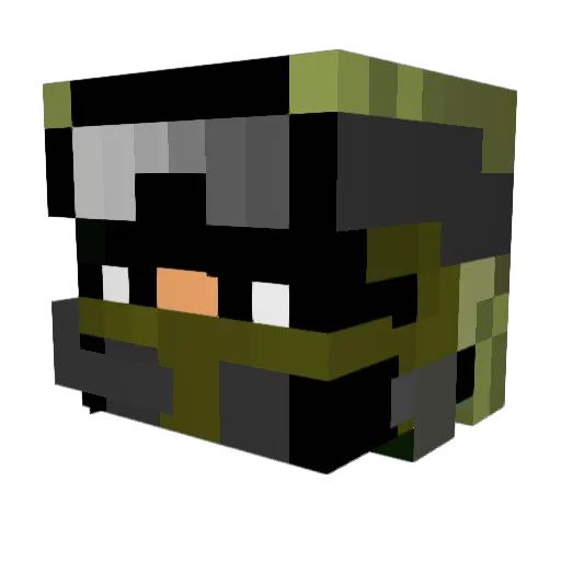 TacFatBoy Minecraft avatar head, 3D render
