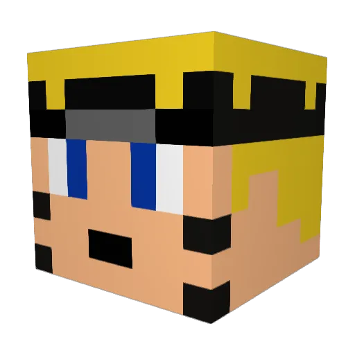 TackBooB Minecraft avatar head, 3D render