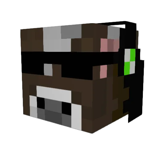 TacoCow Minecraft avatar head, 3D render
