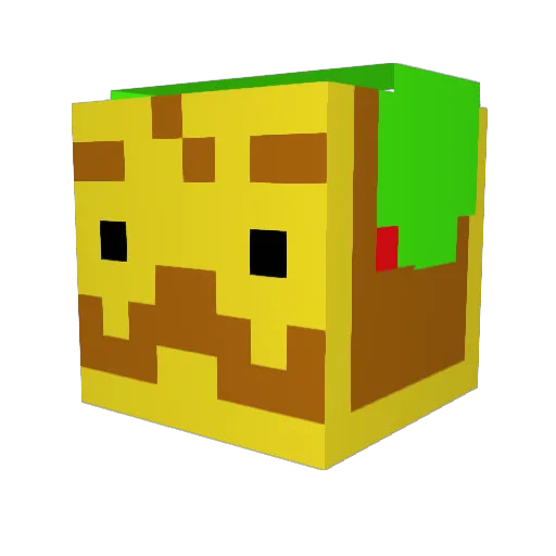 TacoStrange Minecraft avatar head, 3D render