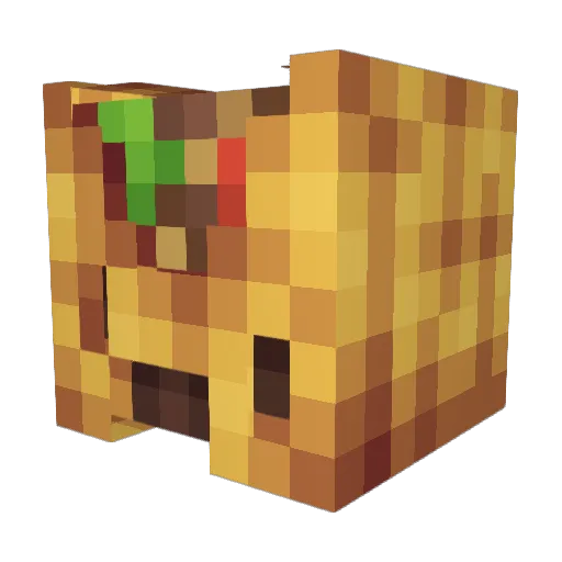 Tacobellhero Minecraft avatar head, 3D render