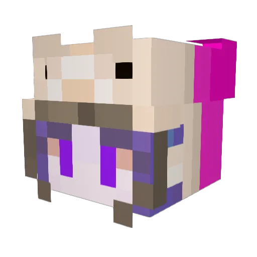 Tacochanuwu Minecraft avatar head, 3D render