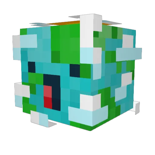 TacticIsSus Minecraft avatar head, 3D render