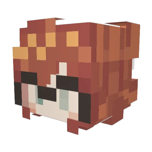 Tadanari Minecraft avatar head, 3D render