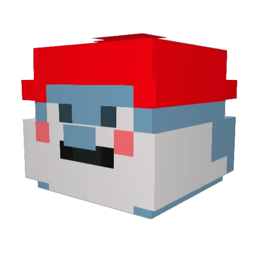 Taddeliderechte Minecraft avatar head, 3D render