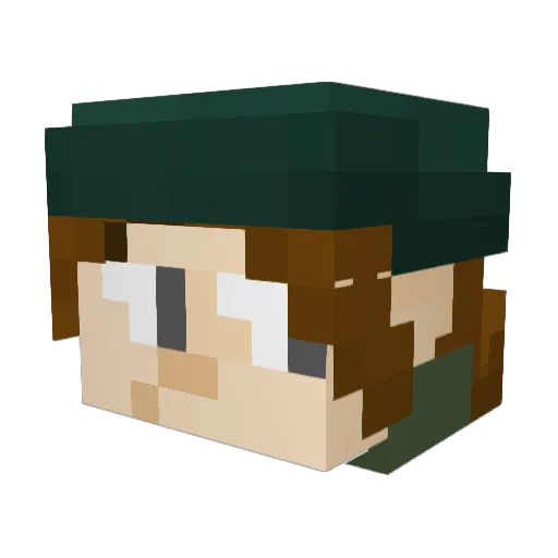 Tadeq Minecraft avatar head, 3D render