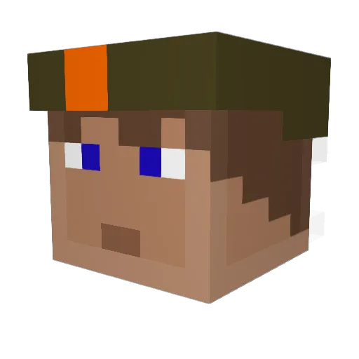 Taderra Minecraft avatar head, 3D render