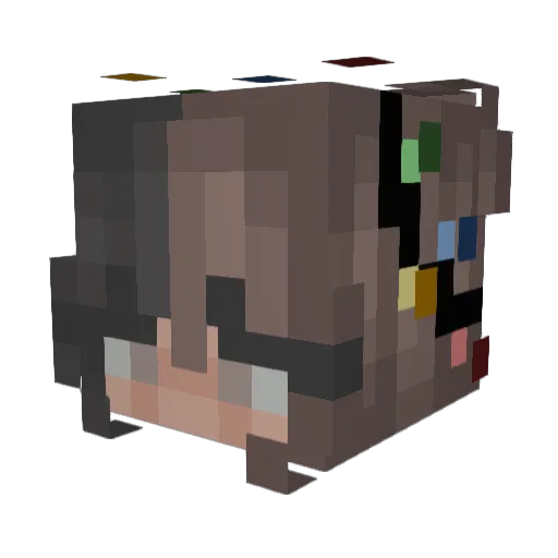 Tadoum Minecraft avatar head, 3D render