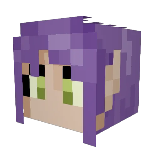 Taelashy Minecraft avatar head, 3D render