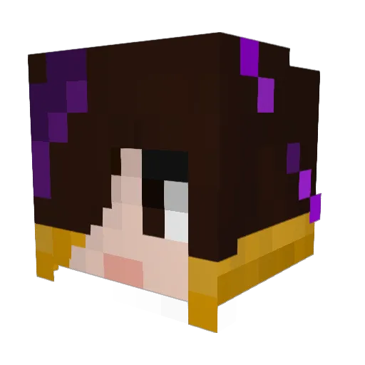 Taerfi Minecraft avatar head, 3D render