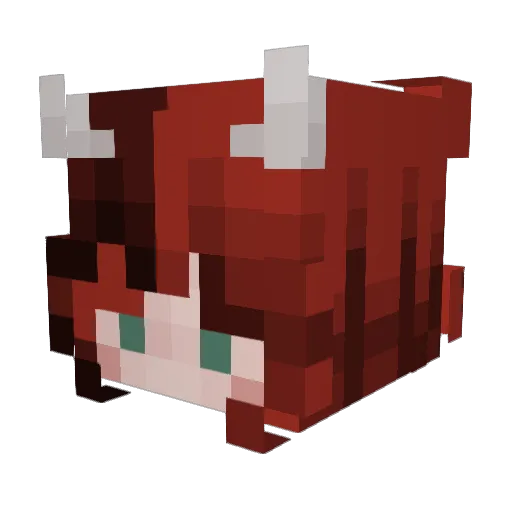 Taettertot Minecraft avatar head, 3D render