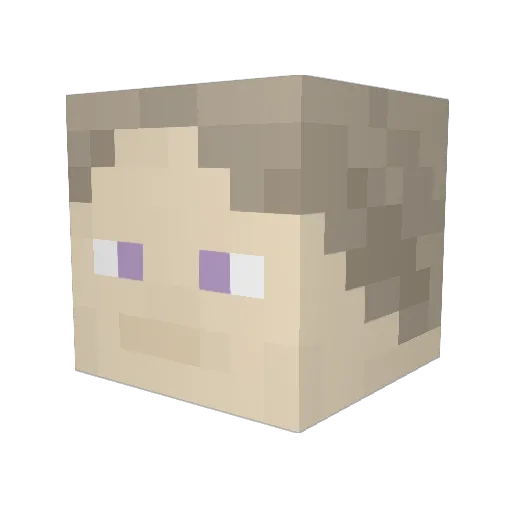 Taevus Minecraft avatar head, 3D render