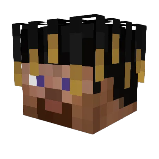 Tafen Minecraft avatar head, 3D render