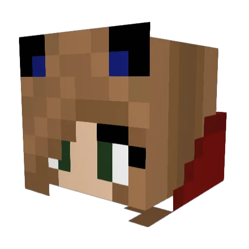 TaffLight Minecraft avatar head, 3D render