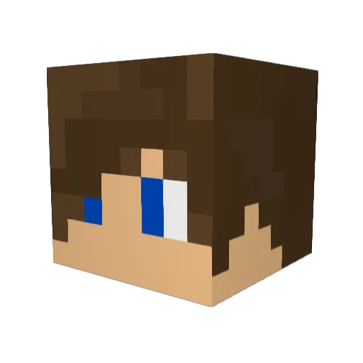 TaffyTan Minecraft avatar head, 3D render