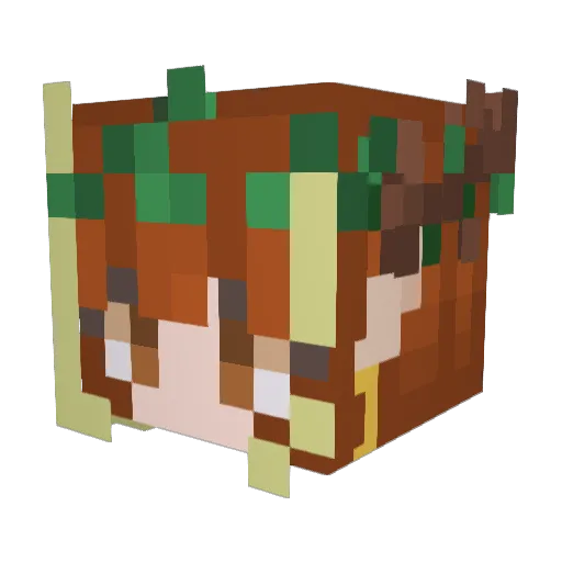 Tafti Minecraft avatar head, 3D render